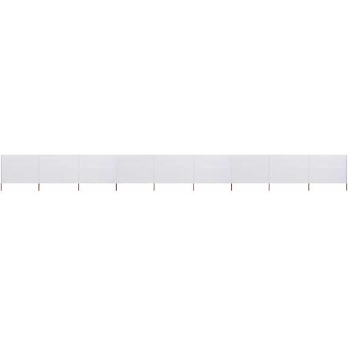 Vjetrobran s 9 panela od tkanine 1200 x 80 cm pješčano bijeli Cene