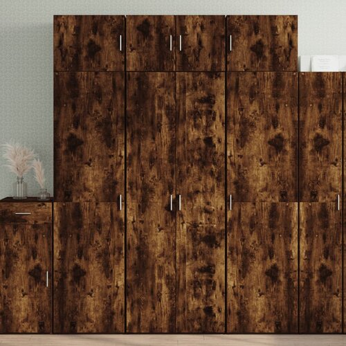 vidaXL Visoka omara dimljen 70x42,5x185 cm hrast inženirski les Cene