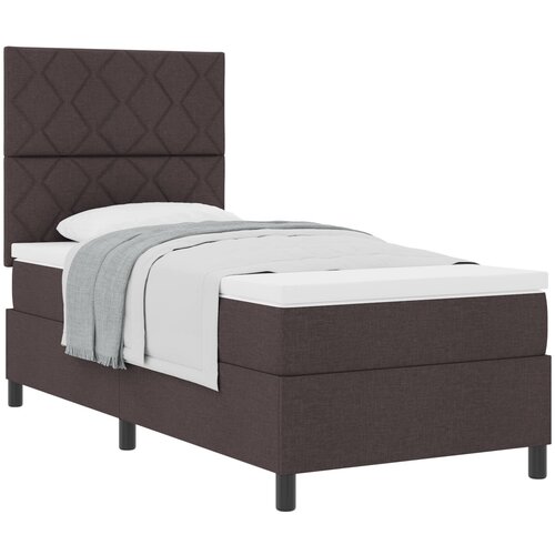 VidaXL Box Spring Krevet s madracem Tamnosmeđi Jednokrevetni Tkanina Slike