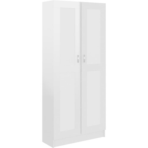 Maison Chic Knjižna omara - Knjižni regal visok sijaj bela 82,5x30,5x185,5 cm iverna plo&amp;scaron;ča, (21724717) Slike