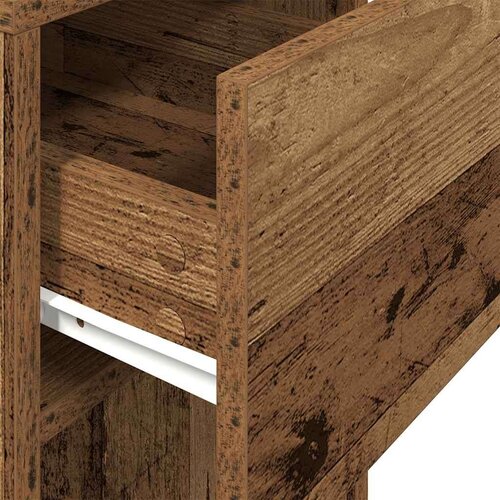  Tower stalak za računalo s ladicom boja staro drvo 30x44x74 cm Slike
