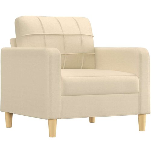 VidaXL Fotelja s tabureom krem 60 cm od tkanine Slike