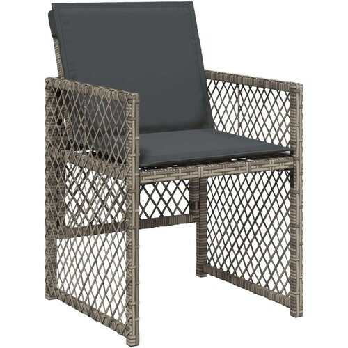 vidaXL vrtna jedilna garnitura 9-delna z blazinami siv poli ratan Cene