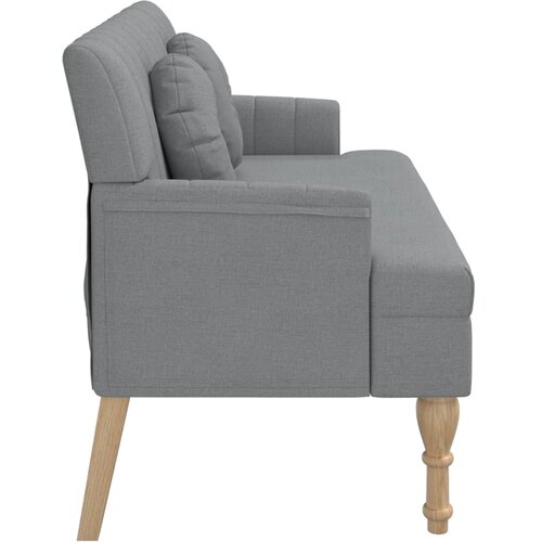  Klupa s jastucima svjetlosiva 113 x 64,5 x 75,5 cm od tkanine Slike