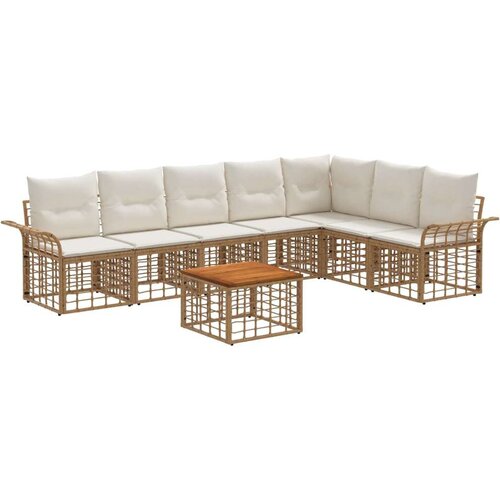  Zunanja garnitura za sedenje 8 pcs Naravna in krem bela, (5000269737) Cene