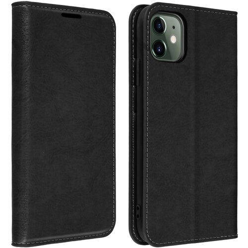AVIZAR Etui, držalo za kartice in stojalo za video iz pravega usnja - crna str. Apple iPhone 11, (20599493) Slike