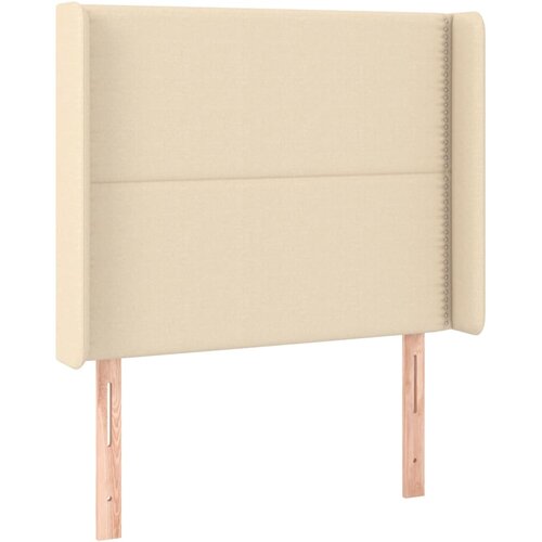  LED uzglavlje krem 103 x 16 x 118/128 cm od tkanine Slike