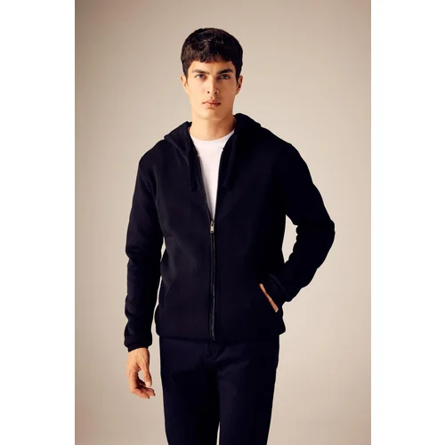 Defacto Standard Fit Hooded Zipper Sweatshirt