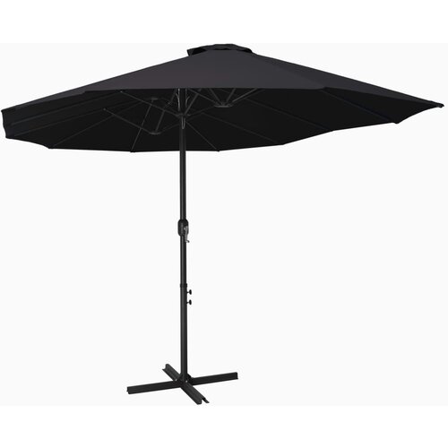 VidaXL Zunanji senčnik z aluminijastim drogom 460x270 cm črn Slike