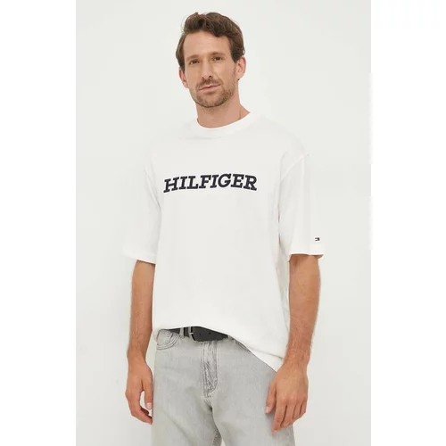 Tommy Hilfiger Bombažna kratka majica bež barva
