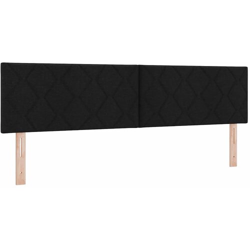  Krevet s opruga kutije s LED trakama Crna 180 x 200 cm tkanina Slike