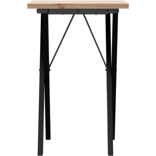  Blagovaonski stol X-oblika 50x50x75,5 cm od borovine i čelik Slike