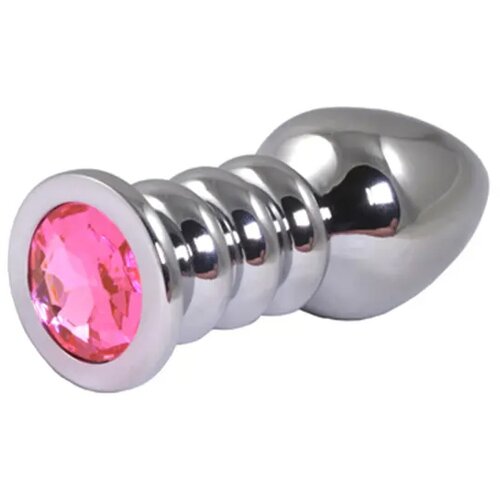 Fantasy Metalni analni dildo sa rozim dijamantom, 10cm Cene