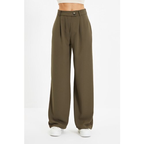 Trendyol Brown Wide Leg Trousers Cene