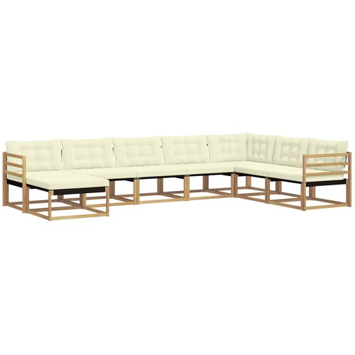vidaXL Zunanja garnitura za sedenje z blazino 8 pcs Bela in krem, (5000282247) Cene