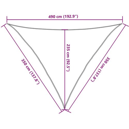 vidaXL Senčno jadro peščeno 3,5x3,5x4,9 m 100 % poliester oxford Cene