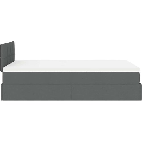 VidaXL otomanski krevet s madracem tamnosivi 120x190 cm tkanine Slike