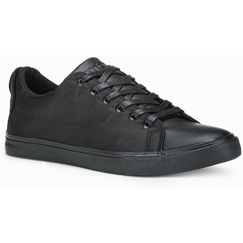 Ombre BASIC men's shoes sneakers in combined materials - black Cene