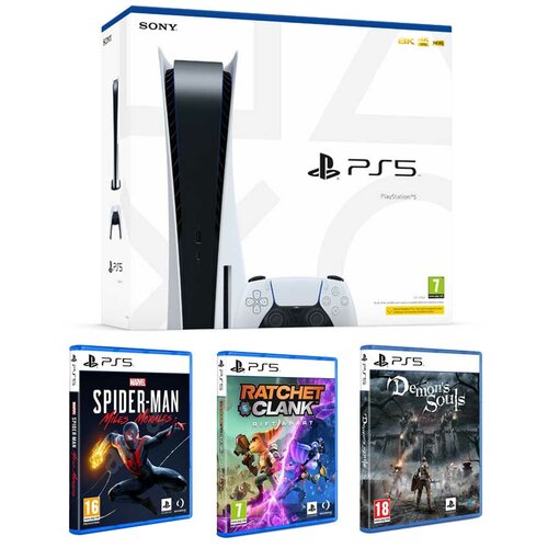 Sony konzola PlayStation 5 PS5 sa tri igre (Spider-Man + RC + Demon Souls) Cene