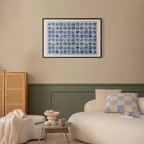  Plakat - Azulejos Tiles - traditional Portuguese ceramic tiles 60x40 Crni okvir s margom Slike