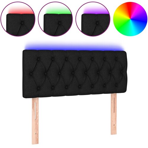 Maison Chic led posteljno vzglavje - vzglavna omarica - nočna omarica črno 100x7x78/88 cm blago, (21712413) Slike