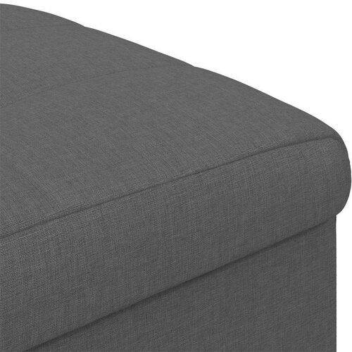  Otoman za pohranu s jastukom Tamno siva 40 x 40 x 45 cm tkanina - Tamno siva 40 cm tkanina Slike