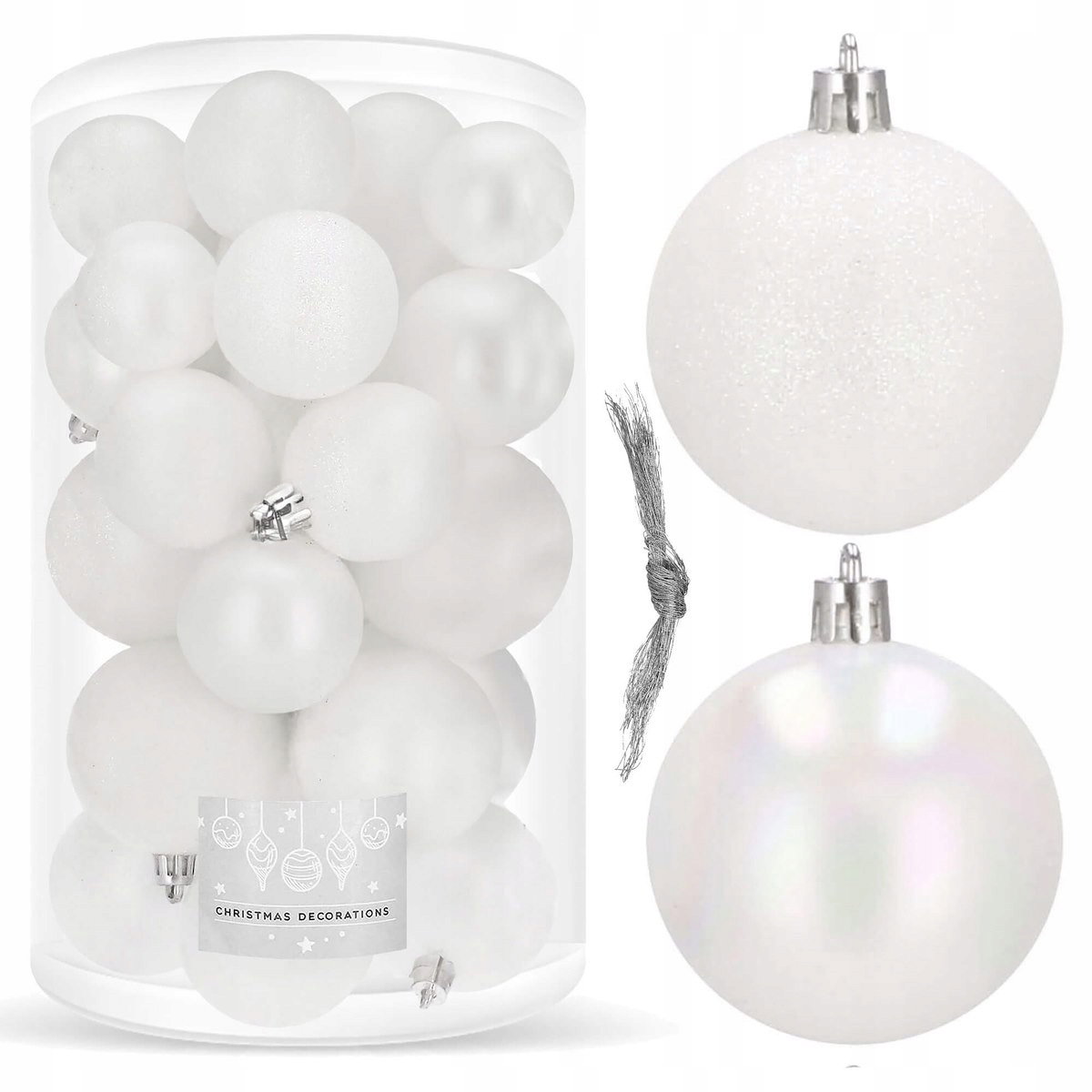 springos BOŽIČNE KROGE ZA BOŽIČNO JELKO, 30 kom, SET 6/5/4 cm, NELOMLJIVE PREMIUM, (21637979) Cene