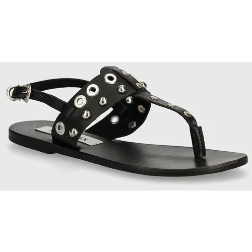 Steve Madden Kožne sandale Bionic za žene, boja: crna, SM11003065