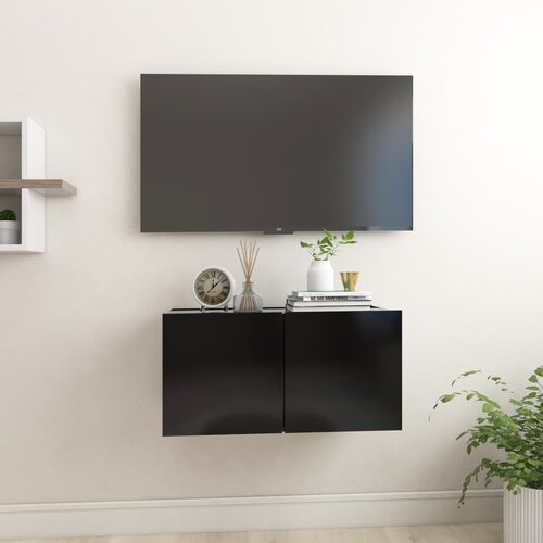 Viseći TV ormarić crni 60 x 30 x 30 cm Slike