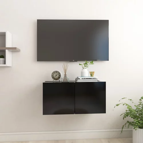 Viseći TV ormarić crni 60 x 30 x 30 cm