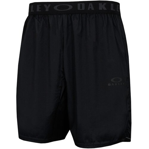 Oakley Men's Shorts Hot Temps 6" Running Short Blackout S Cene