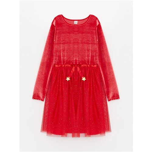 LC Waikiki Crew Neck Long Sleeve Velvet Girls Dress Slike