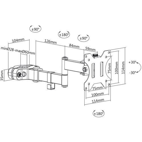 Maclean LCD monitor desk mount, VESA 75x75 and 100x100, 17-32 9kg, MC-751N Slike