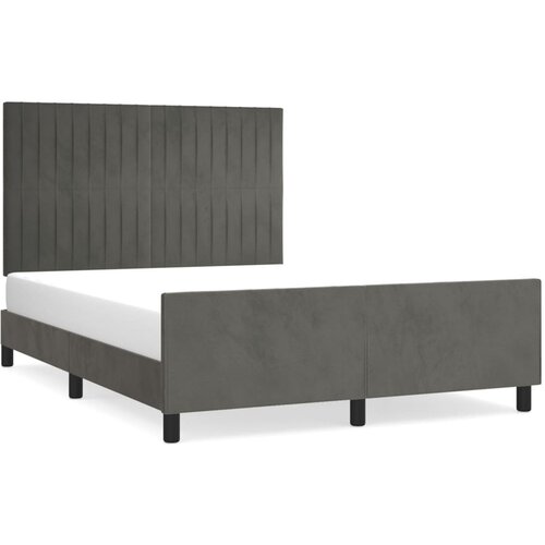 Maison Chic Posteljni okvir - Dvoposteljna postelja - Zakonska postelja brez vzmetnice temno siv 140x200 cm žamet-J12962, (21768675) Cene