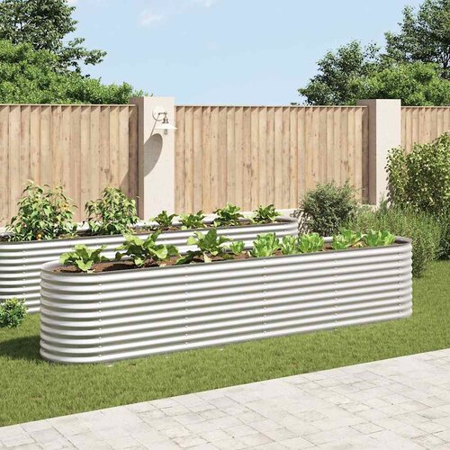 Furnova Visoka greda 400x80x81 cm pocinkano jeklo srebrna, (21921351) Cene