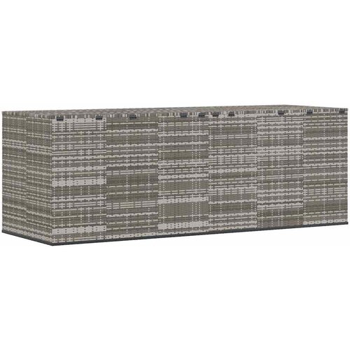  Kutija za vrtne jastuke od PE ratana 291 x 100,5 x 104 cm siva Slike