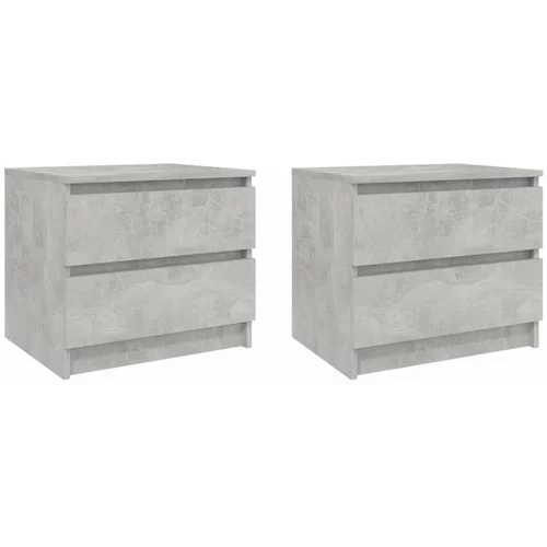  Nočna omarica 2 kosa betonsko siva 50x39x43,5 cm iverna plošča, (20624198)