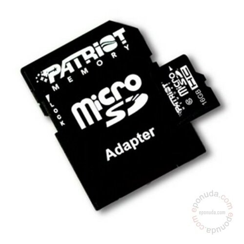 Patriot Micro SD 16GB, SDHC, Class 10, w/SD adapter PSF16GMCSDHC10 memorijska kartica Slike