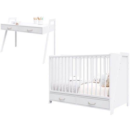 Lettino Krevetac za bebe sa fiokom 2u1 Luna 120x60cm, Beli Cene
