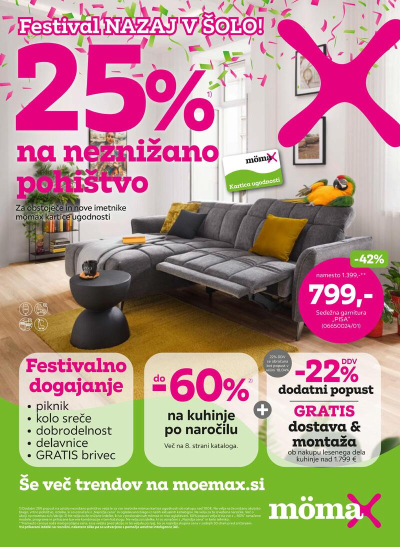 Mömax katalog akcija Do -25% na neznižano pohištvo
