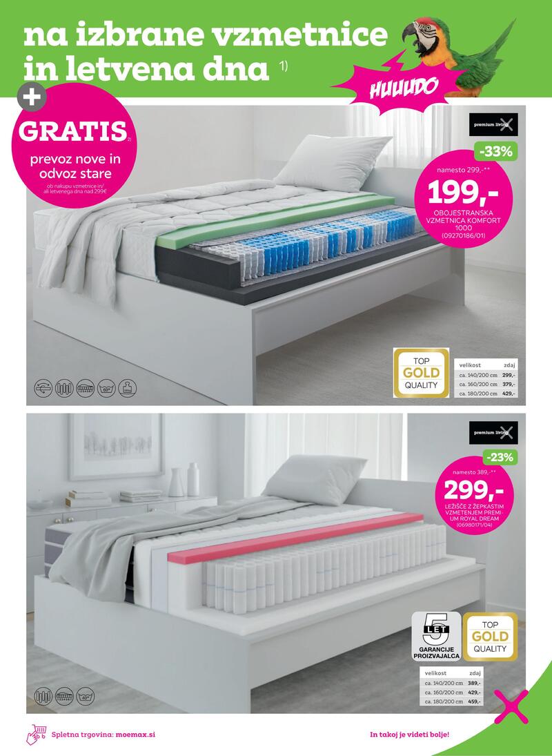 Mömax vzmetnice in letvena dna