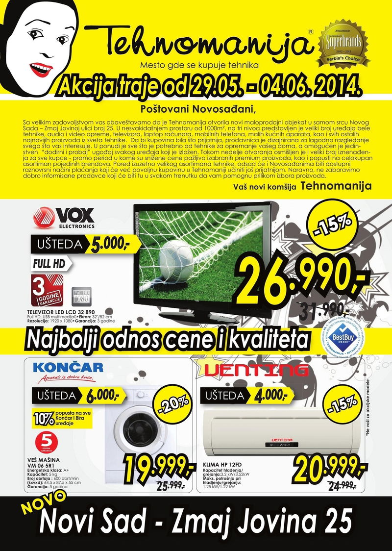 Tehnomanija katalog TV i bela tehnika Novi Sad
