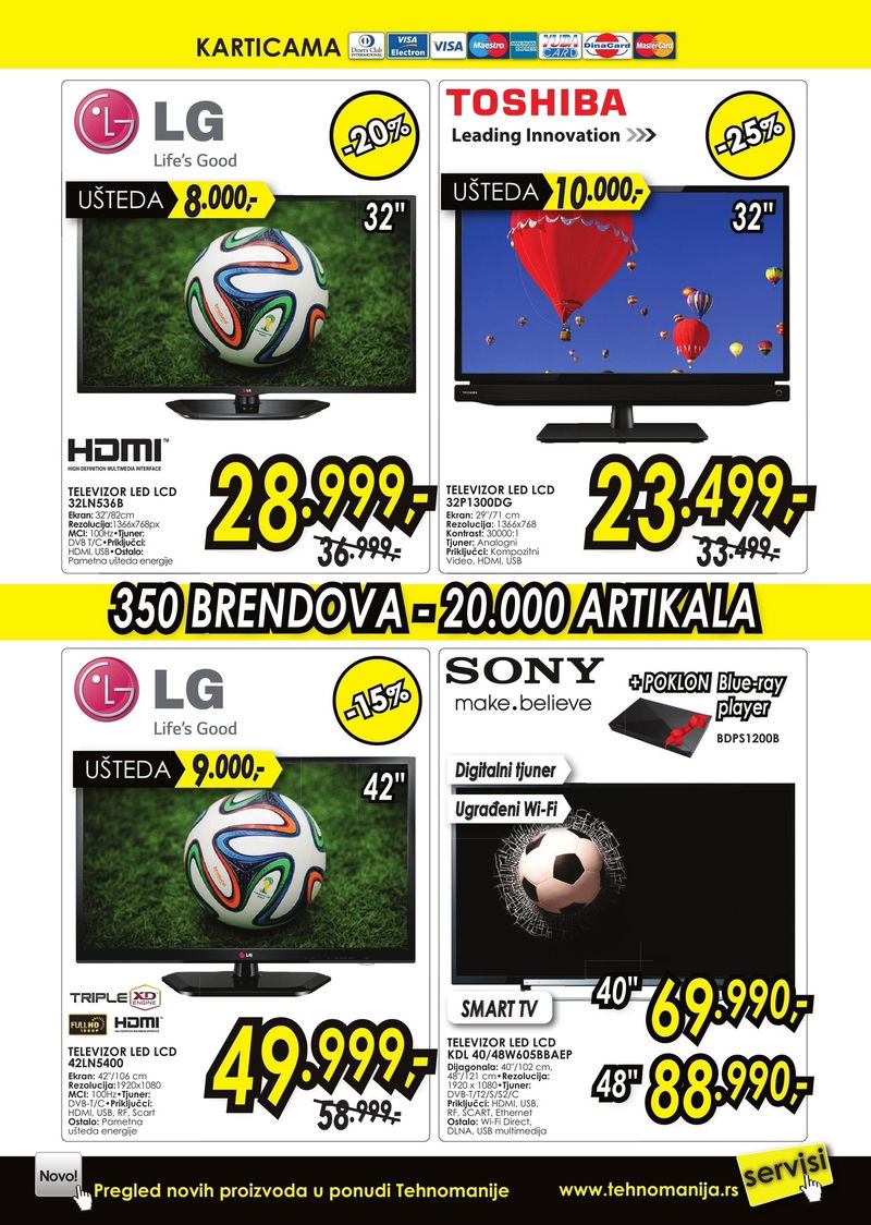 Tehnomanija katalog TV i bela tehnika Novi Sad