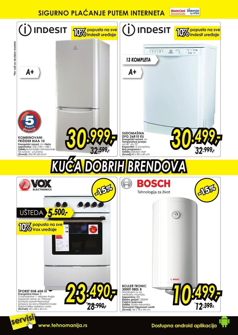 Tehnomanija katalog TV i bela tehnika Novi Sad