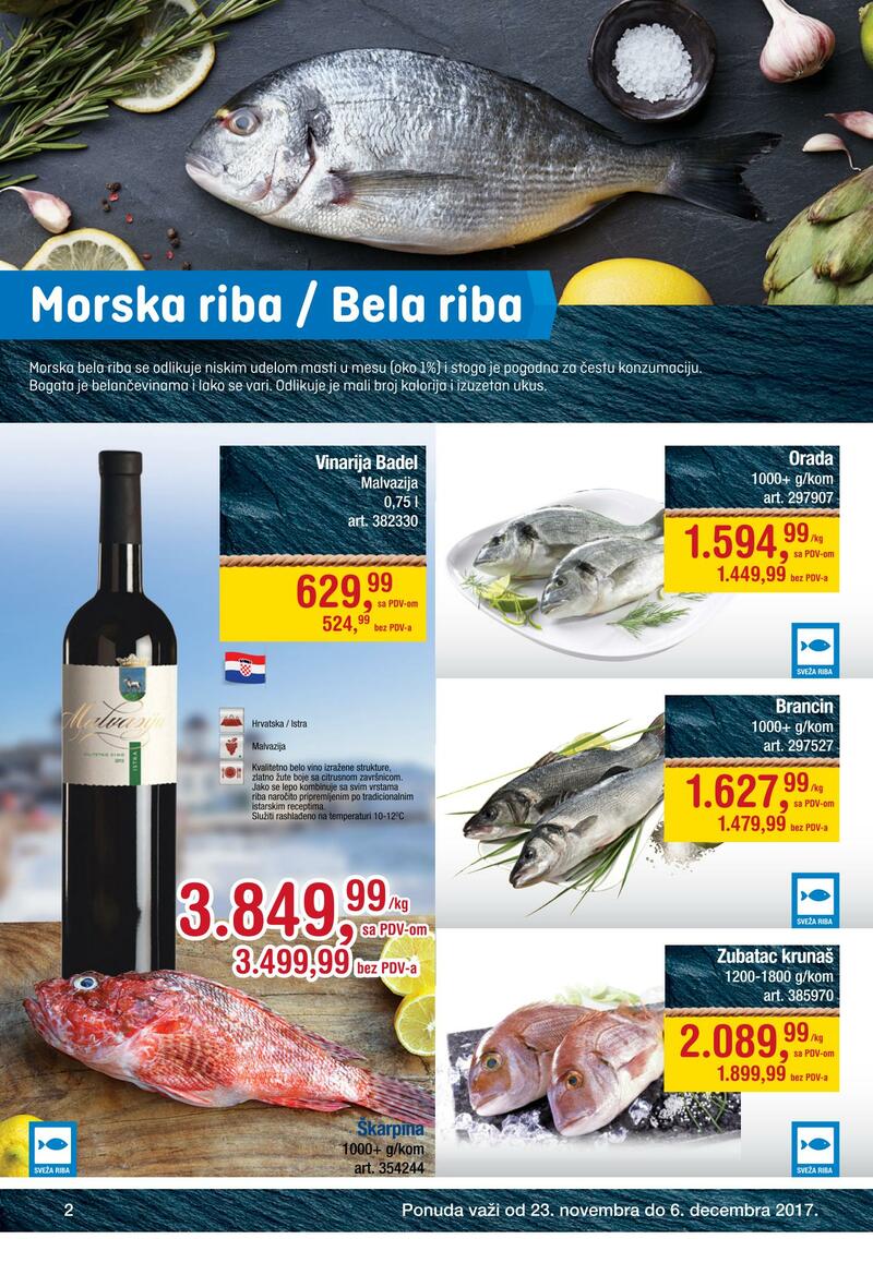 Metro katalog riba i plodovi mora