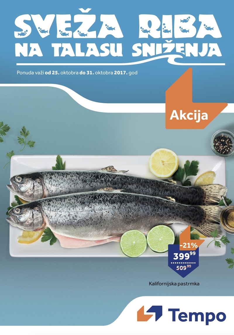 Tempo katalog sveža riba na talasu sniženja