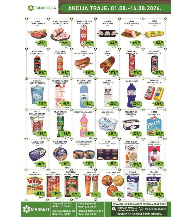 Sinagoga katalog akcija