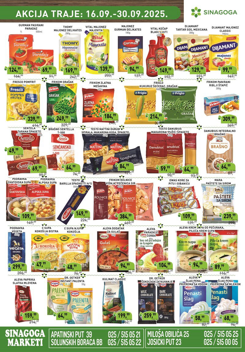 Sinagoga katalog akcija