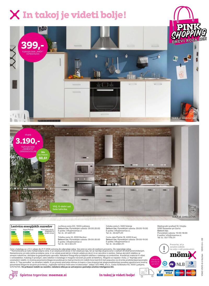 Mömax katalog - Do -65% na izbrane kuhinje po naročilu