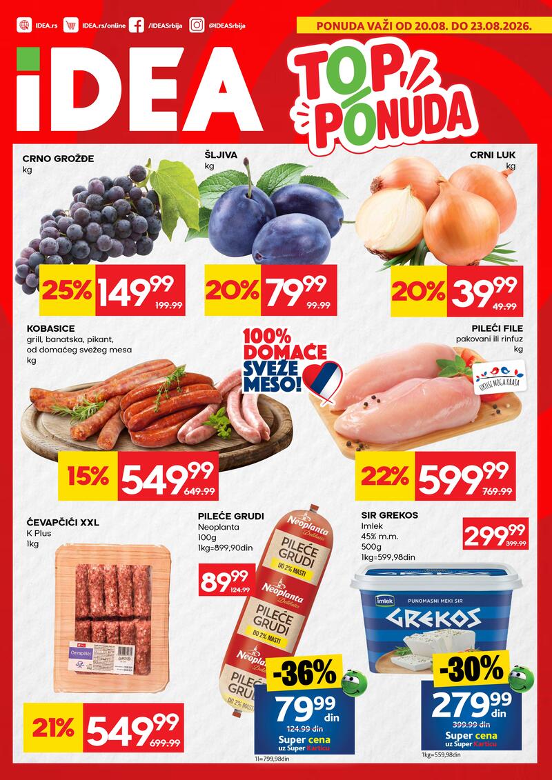 Idea katalog akcija TOP ponuda od četvrtka do nedelje